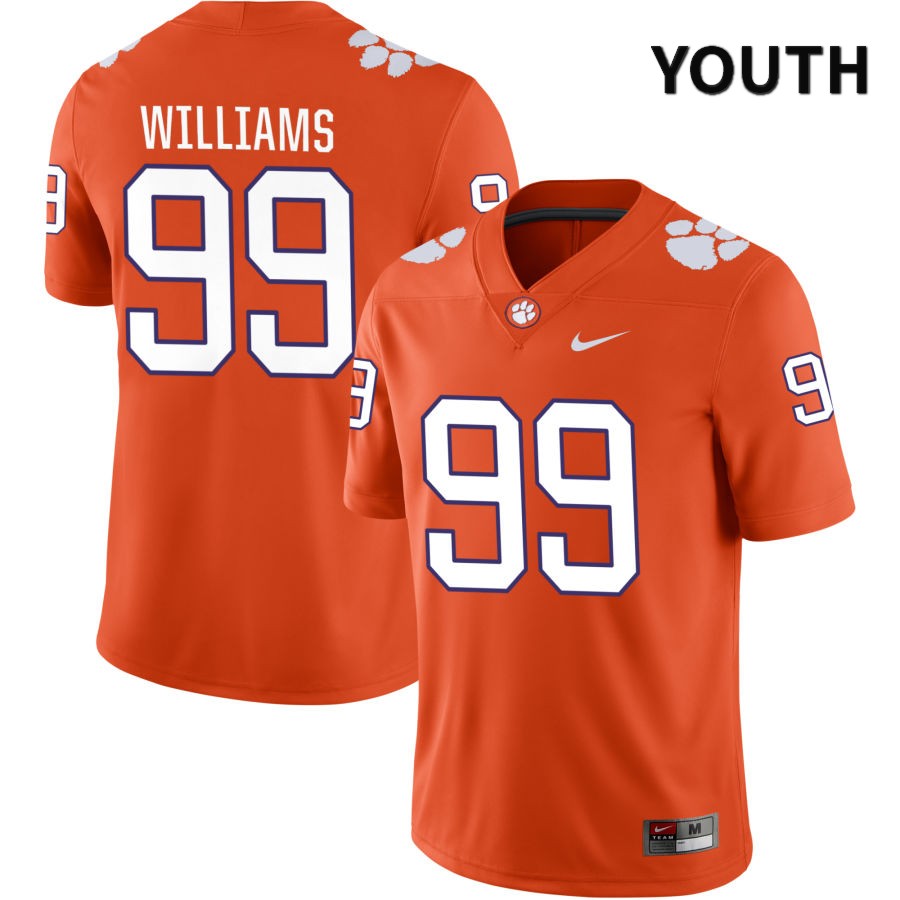 Youth Clemson Tigers Greg Williams #99 College Orange NIL 2022 NCAA Authentic Jersey Fashion TFS03N5N